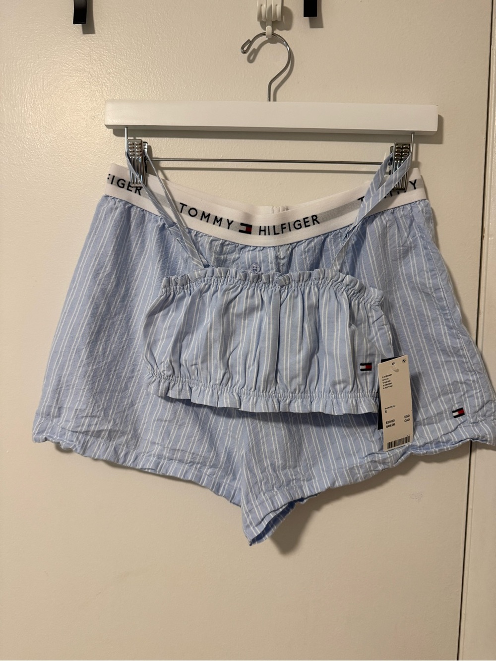 Tommy Hilfiger Light ar FF Blue Striped Lounge Set - Picture 1 of 5